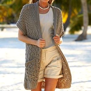 NWOT Iris v Arnim ciela chenille crochet open knit cardigan